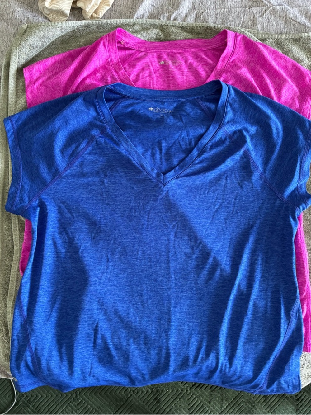Ideology Royal Blue and Bright Pink Crew Neck Tee